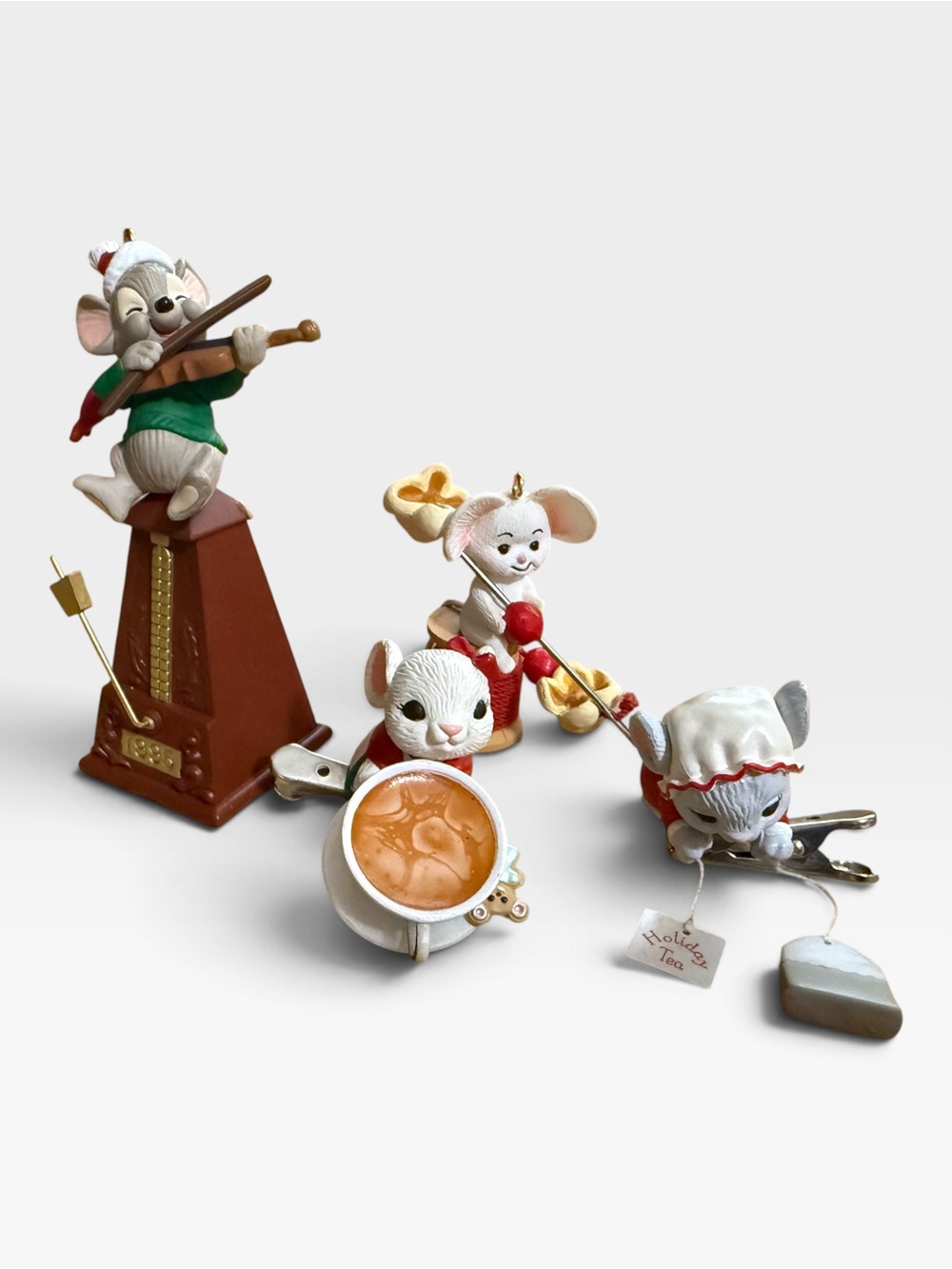 Vintage Hallmark Keepsake Mouse Christmas Ornaments Lot of 4